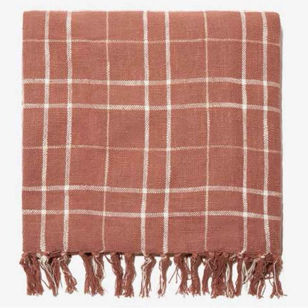Little Korboose Woven Throw Blanket - Rust color - Picture 3 of 5